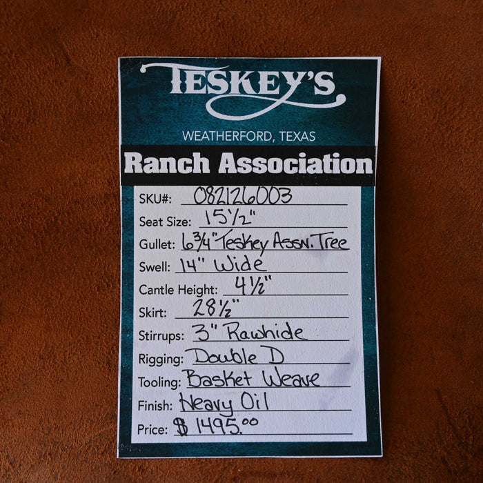 15.5" TESKEY'S RANCH ASSOCIATION SADDLE