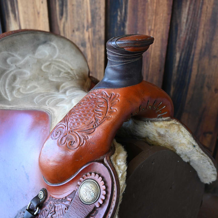 14.5" USED SANTA FE TEAM ROPING SADDLE