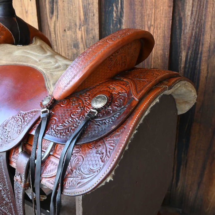 14.5" USED SANTA FE TEAM ROPING SADDLE