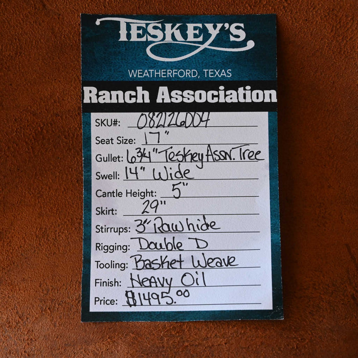 17" TESKEY'S RANCH ASSOCIATION SADDLE