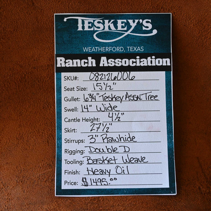 15.5" TESKEY'S RANCH ASSOCAITION SADDLE