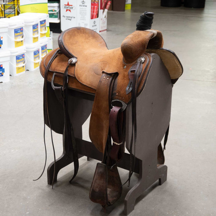16.5" USED DOUG HARRIGAL RANCH CUTTER SADDLE Saddles - Used Doug Harrigal
