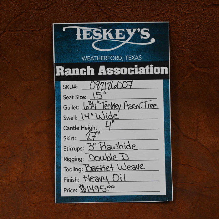 15" TESKEY'S RANCH ASSOCATION SADDLE