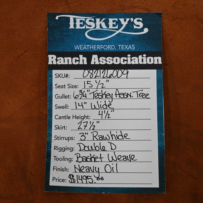 15.5" TESKEY'S RANCH ASSOCIATION SADDLE