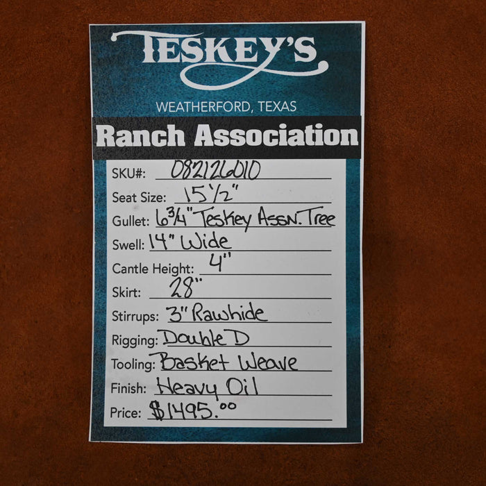 15.5" TESKEY'S RANCH ASSOCIATION SADDLE