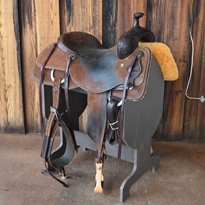 16.5" USED JEFF SMITH RANCH CUTTER SADDLE