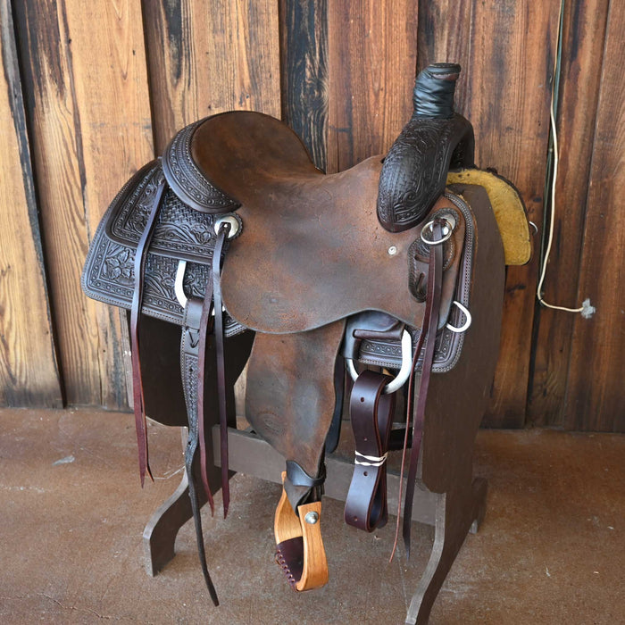 14.5" USED TESKEY'S RANCH CUTTER SADDLE