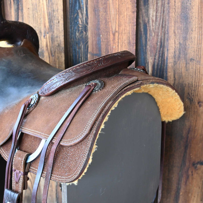 16.5" USED JEFF SMITH RANCH CUTTER SADDLE