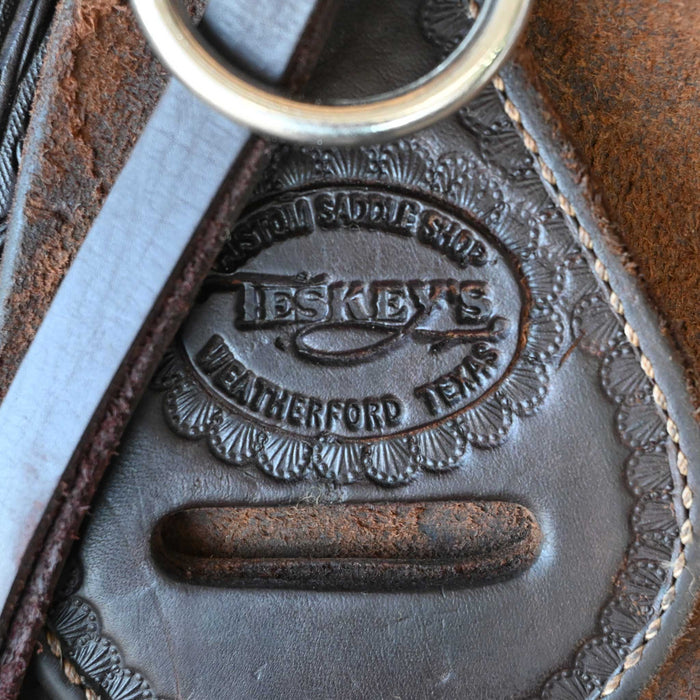 14.5" USED TESKEY'S RANCH CUTTER SADDLE