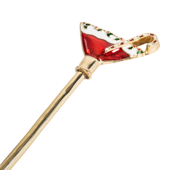 Cocktail Spoon w/Enameled Handle - Candy Cane