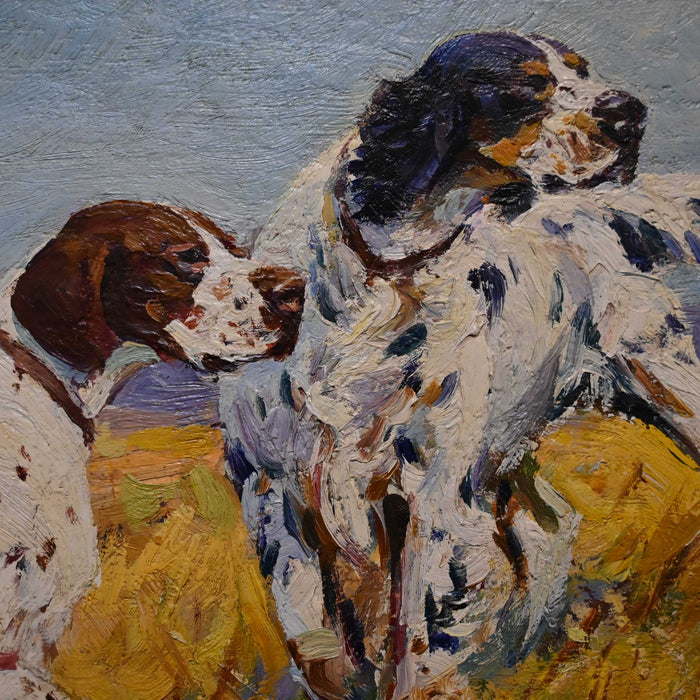 "Fall Outing Dogs on Point" by Frank Hoffman (1888-1958)