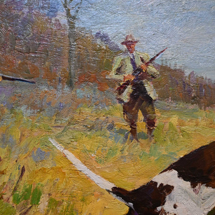 "Fall Outing Dogs on Point" by Frank Hoffman (1888-1958)