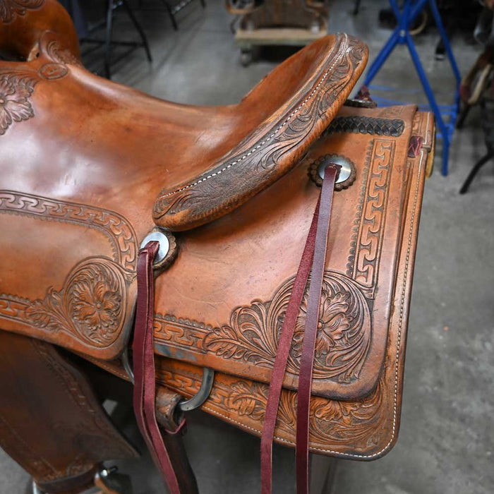 16" USED MONTY REDDY RANCH CUTTING SADDLE Saddles - Used Monty Reddy