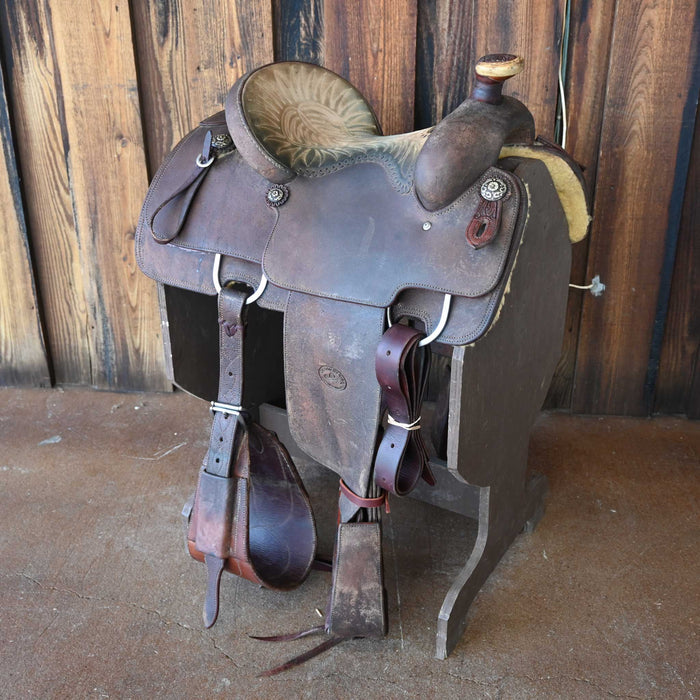 14" USED JASON SENIOR TEAM ROPING SADLDE