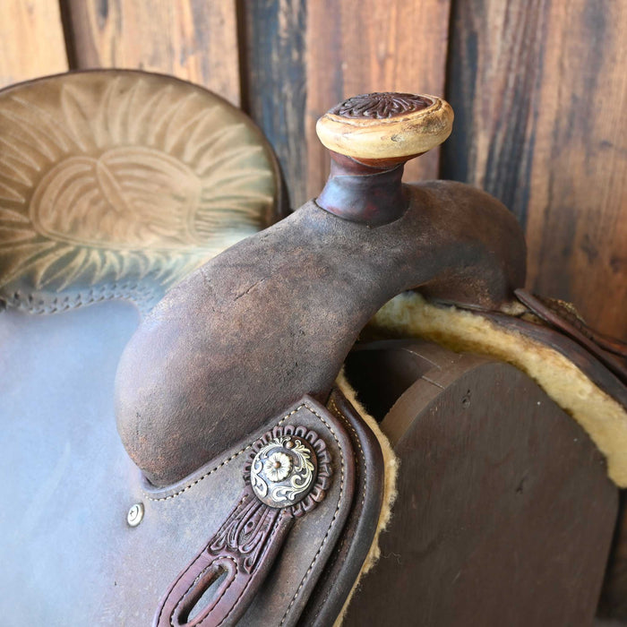 14" USED JASON SENIOR TEAM ROPING SADLDE