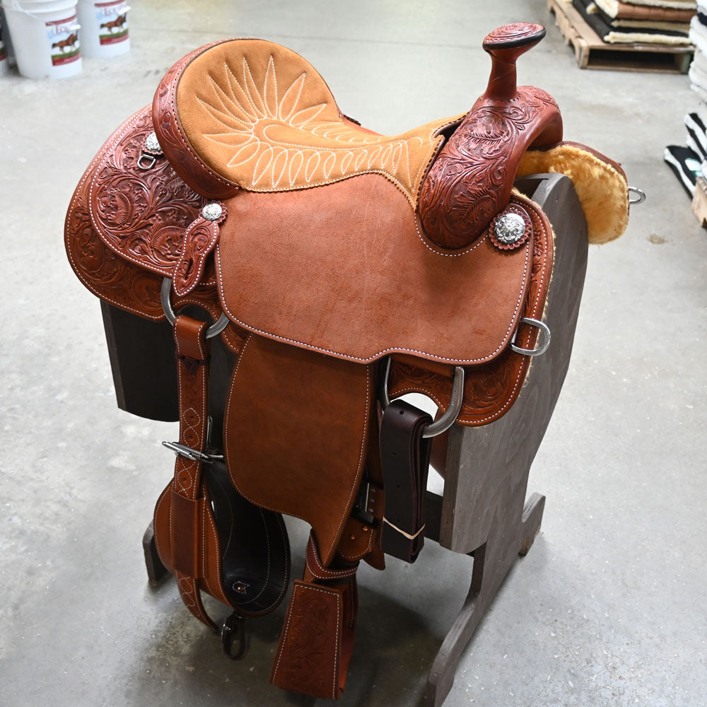 15" MARTIN RICKEY GREEN ROPING SADDLE Saddles Martin Saddlery