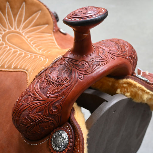15" MARTIN RICKEY GREEN ROPING SADDLE Saddles - New Martin Saddlery