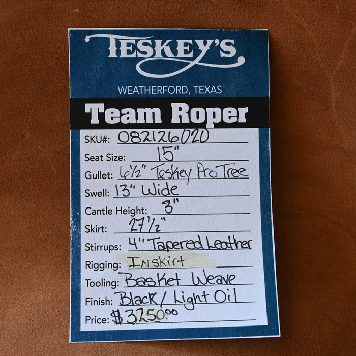 15" TESKEY'S TEAM ROPING SADDLE