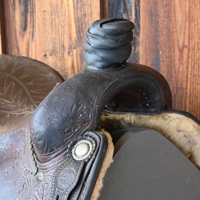 15" USED M.L LEDDY TEAM ROPING SADDLE