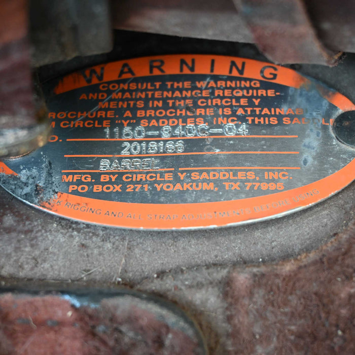 14" USED CIRCLE Y MARTHA JOSEY BARREL SADDLE