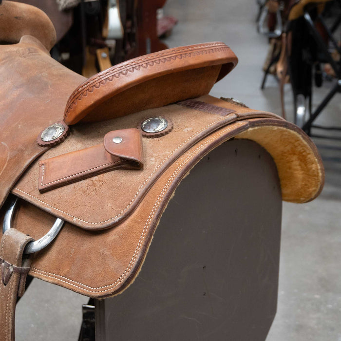 16" USED JEFF SMITH TEAM ROPING SADDLE