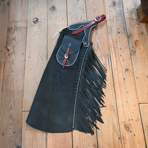 Shele Jeanne Jessee Black Roughout Stepthrough Chaps Tack - Chaps & Chinks Shele Jeanne Jesee