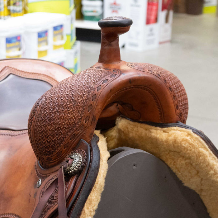 17" USED TESKEY'S PRO CUTTER RANCH CUTTER SADDLE