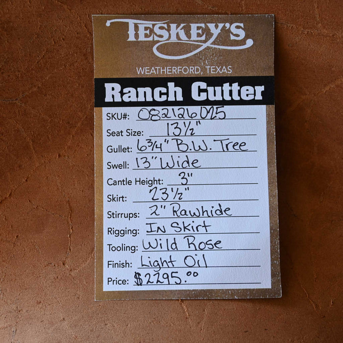 13.5" TESKEY'S PRO CUTTER RANCH CUTTER SADDLE