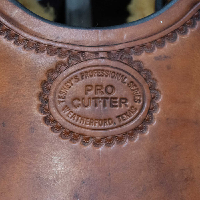 17" USED TESKEY'S PRO CUTTER RANCH CUTTER SADDLE