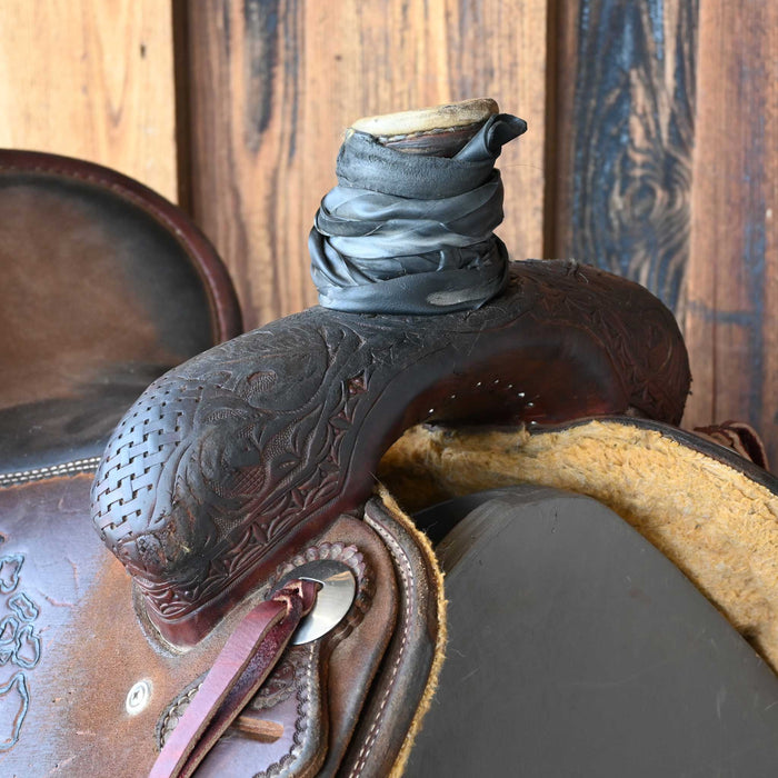 15.5" USED TESKEY'S TEAM ROPING SADDLE