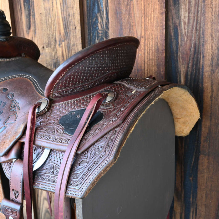 15.5" USED TESKEY'S TEAM ROPING SADDLE