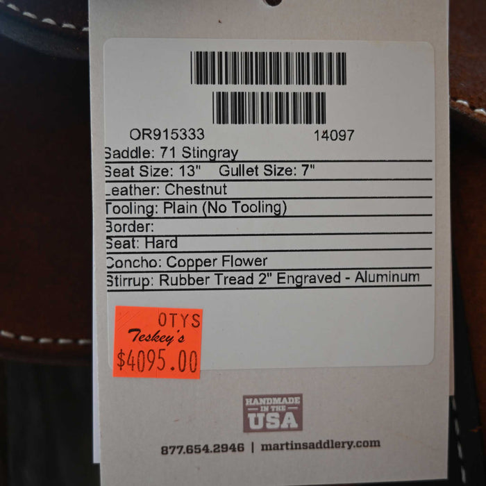 13" MARTIN STINGRAY BARREL SADDLE