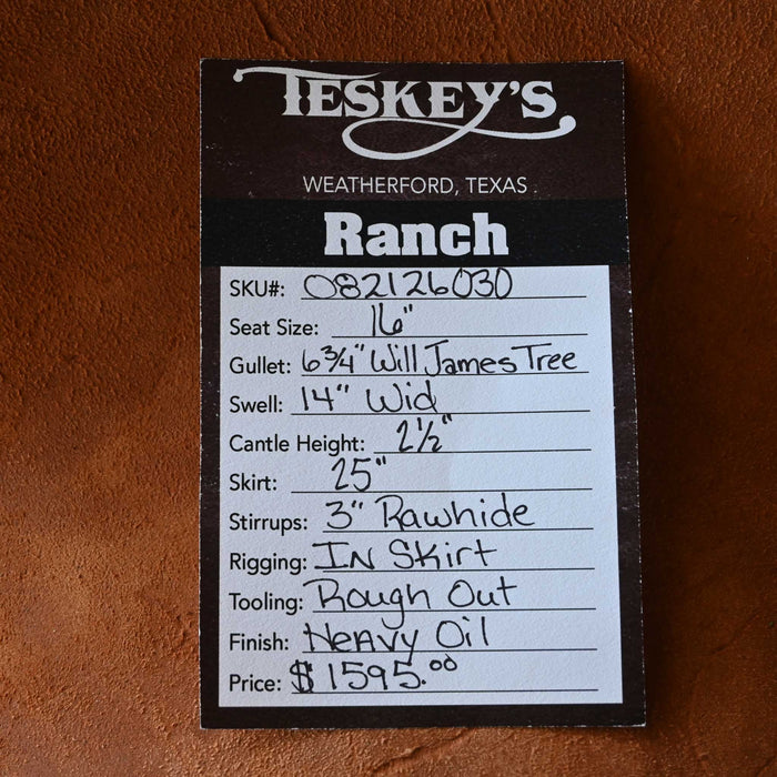 16" TESKEY'S STRIP DOWN RANCH SADDLE