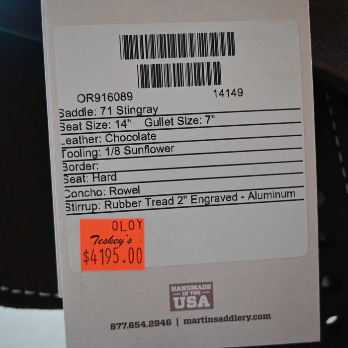 14" MARTIN STINGRAY BARREL SADDLE