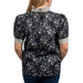 Floral Ruffle Neck Top - Black/Cream WOMEN - Clothing - Tops - Short Sleeved Entro