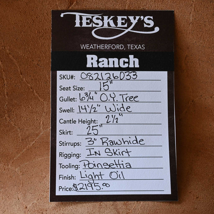 15" TESKEY'S RANCH SADDLE