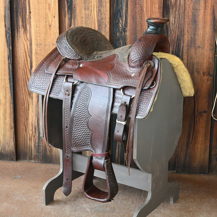 15.5" USED MONTANA SADDLERY POST HORN SADDLE