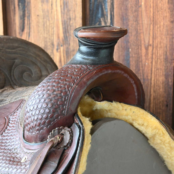 15.5" USED MONTANA SADDLERY POST HORN SADDLE