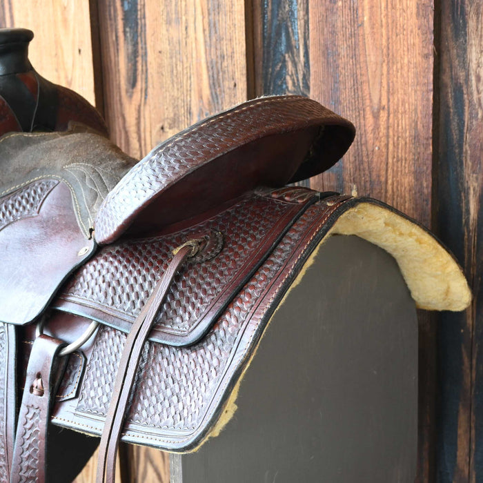 15.5" USED MONTANA SADDLERY POST HORN SADDLE
