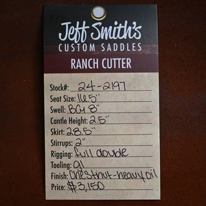 16.5" JEFF SMITH RANCH CUTTER SADDLE Saddles Jeff Smith