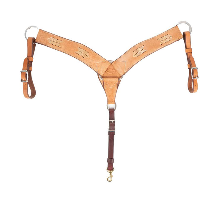 Teskey's Roughout Breast Collar w/Rawhide Accent Tack - Breast Collars Teskey's Natural