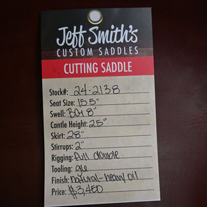 15.5" JEFF SMITH CUTTING SADDLE Saddles Jeff Smith