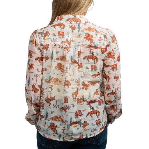 Western Printed Button Down Shirt WOMEN - Clothing - Tops - Long Sleeved Blue B