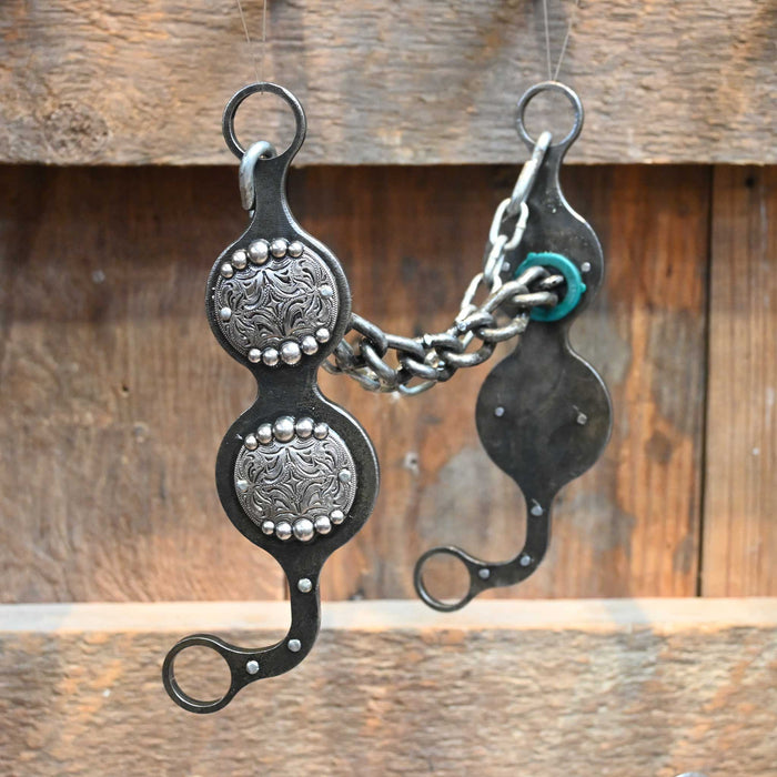Paul Petska Chain Bit w/Silver Dotted Conchos