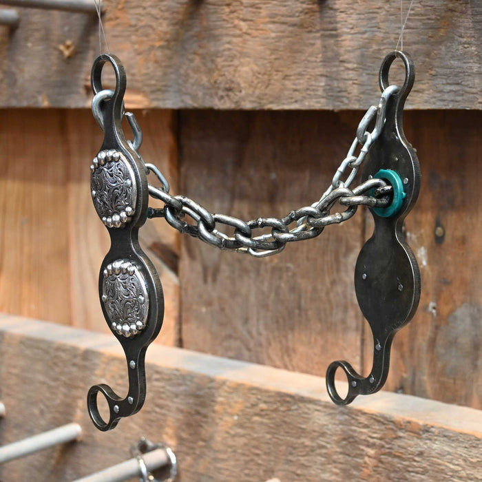Paul Petska Chain Bit w/Silver Dotted Conchos