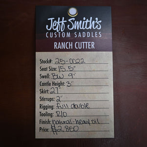 15.5" JEFF SMITH RANCH CUTTER SADDLE Saddles Jeff Smith