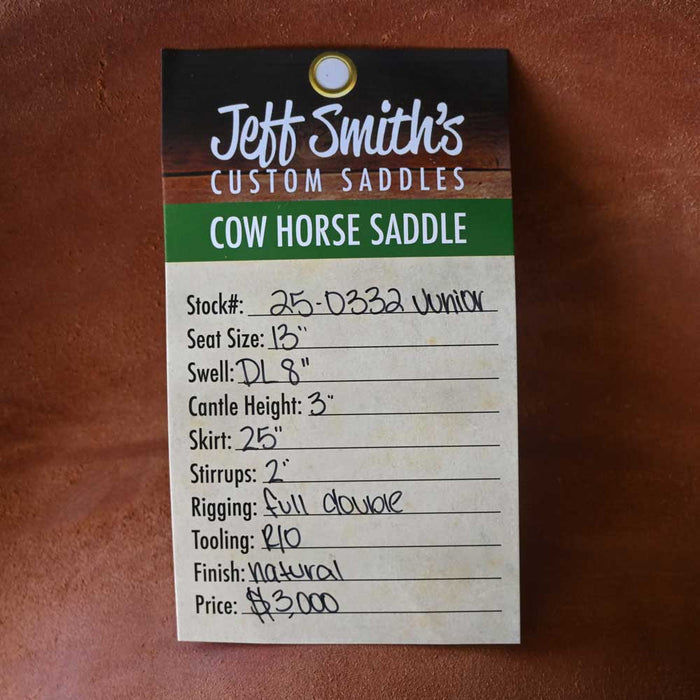 13" JEFF SMITH JUNIOR COW HORSE SADDLE Saddles - New Jeff Smith