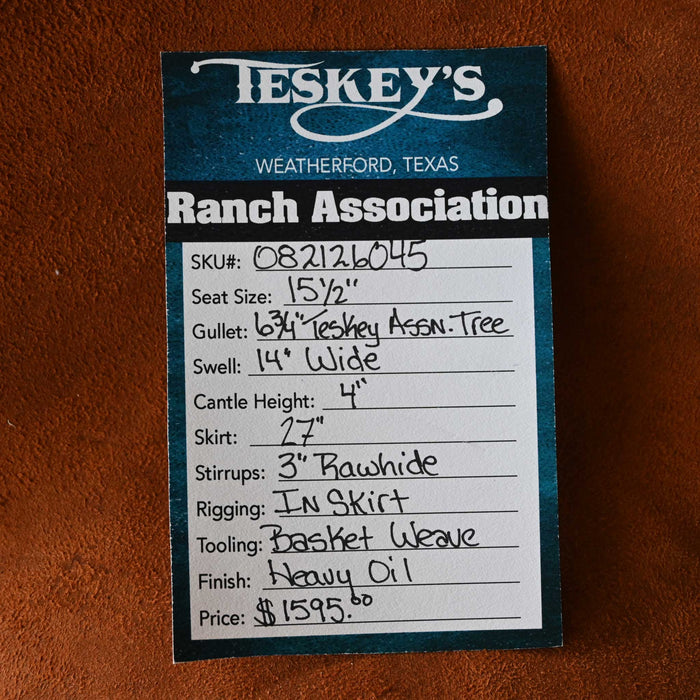 15.5" TESKEY'S RANCH ASSOCIATION SADDLE