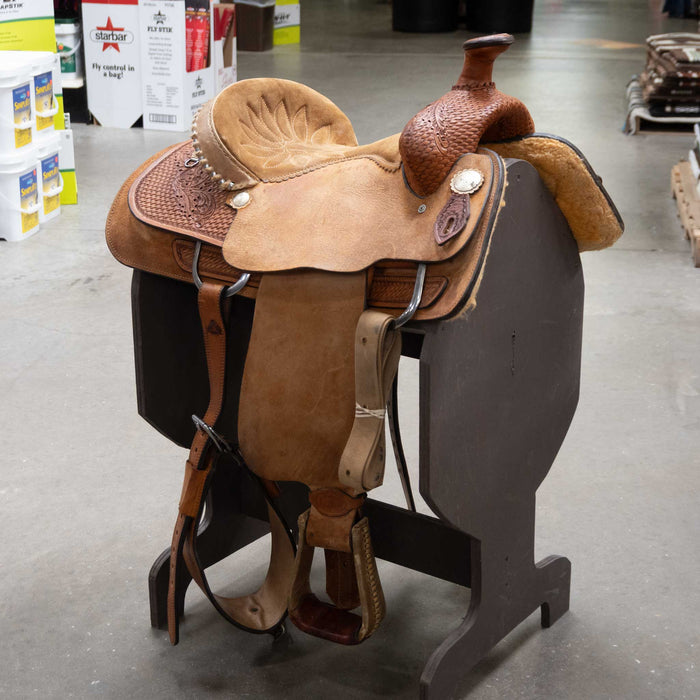 14" USED DAVID'S TEAM ROPING SADDLE