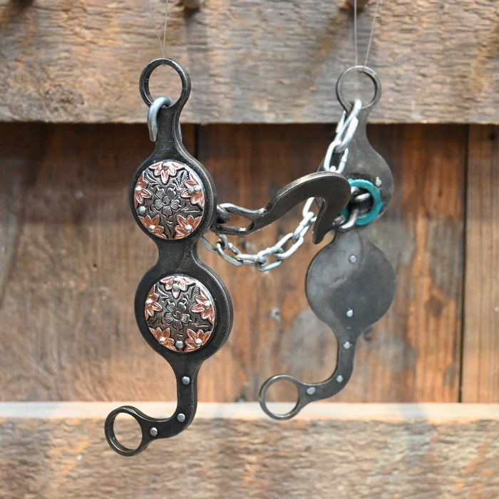 Paul Petska Washer Ported Chain Bit w/Silver Star Conchos